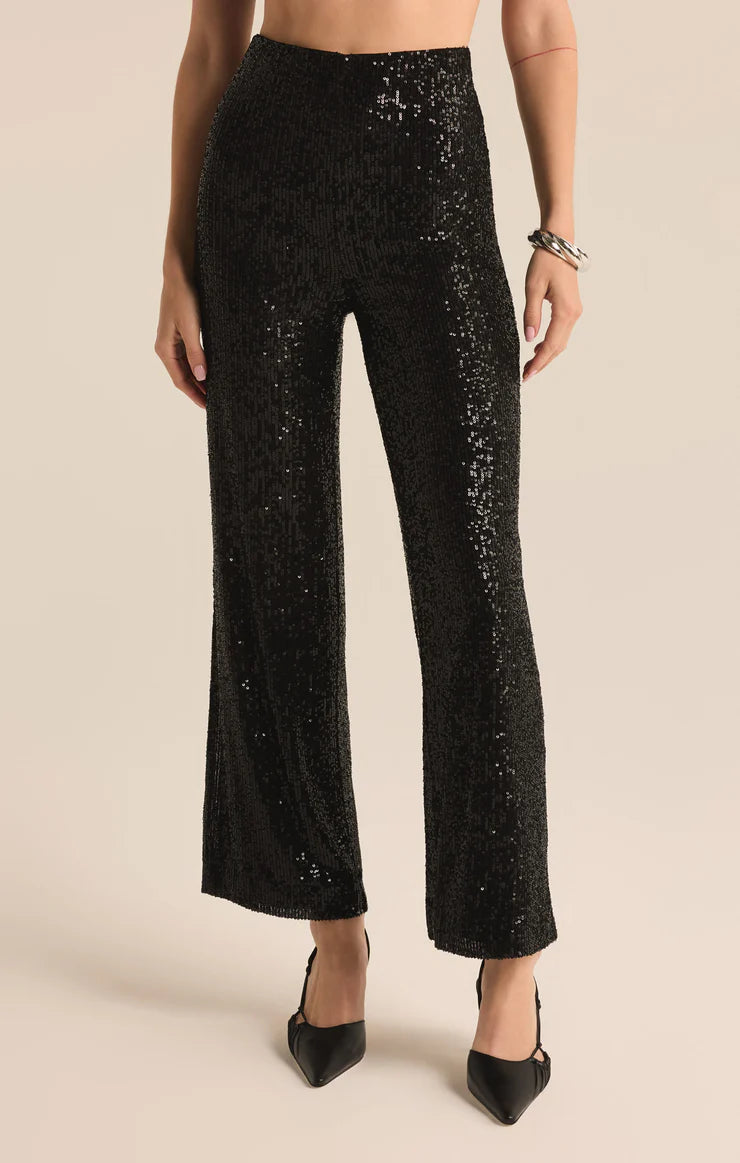 Z Supply Skylar Black Sequin Cropped Pant