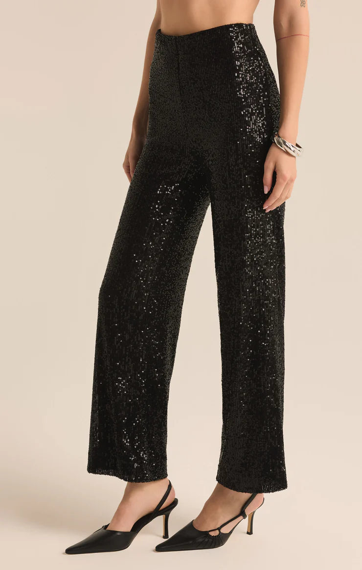 Z Supply Skylar Black Sequin Cropped Pant