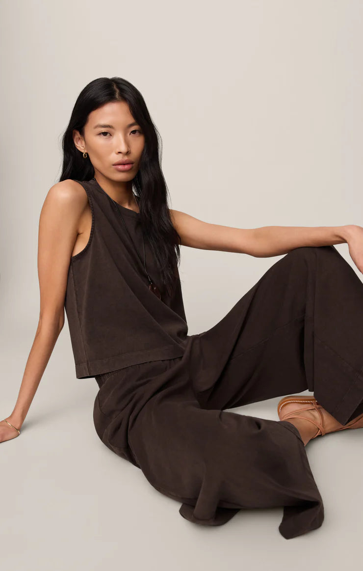 Z Supply Scout Jersey Crop Flare Pant - Dark Chocolate