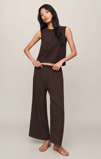 Z Supply Scout Jersey Crop Flare Pant - Dark Chocolate