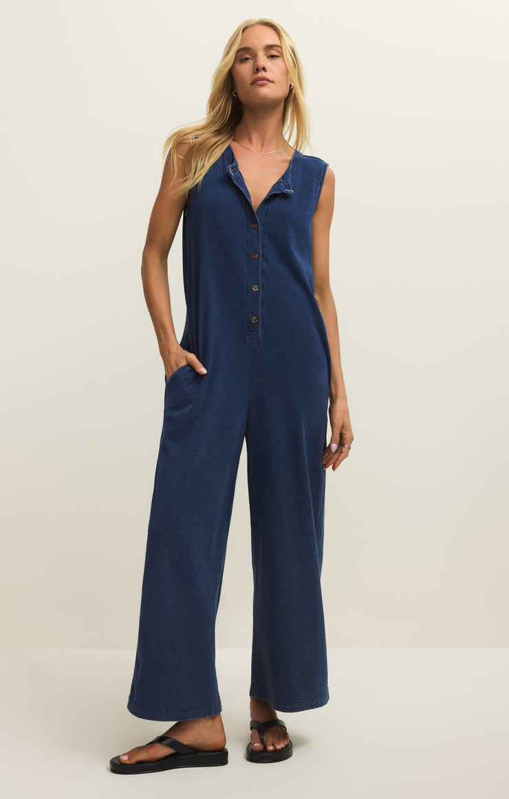 Z Supply Fiona Jersey Denim Jumpsuit