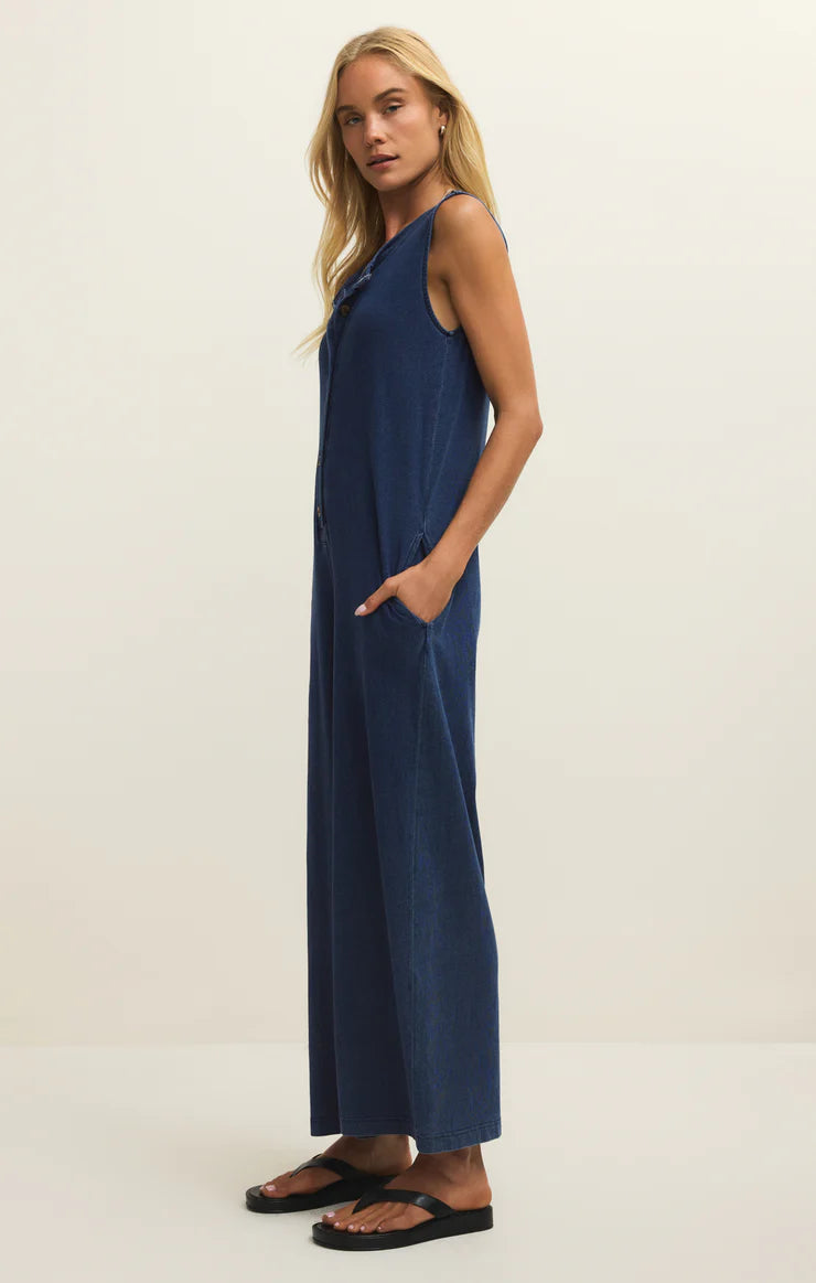 Z Supply Fiona Jersey Denim Jumpsuit