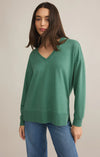 Z Supply Modern V-Neck Weekender in Botanical Green