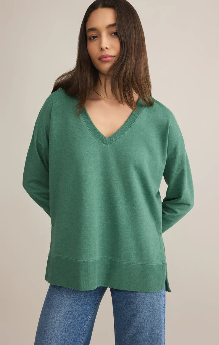 Z Supply Modern V-Neck Weekender in Botanical Green