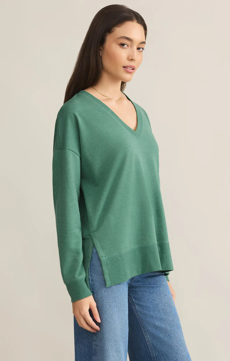 Z Supply Modern V-Neck Weekender in Botanical Green