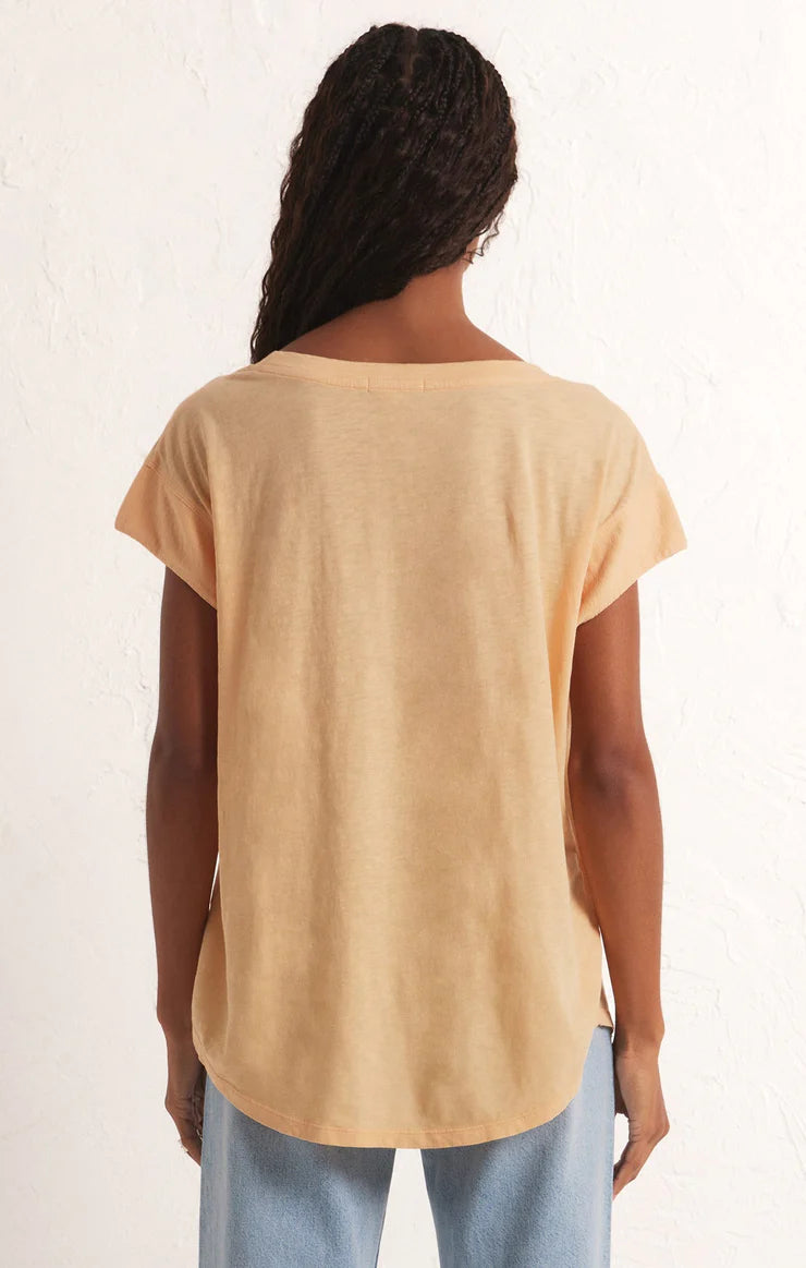 Z Supply Laid Back Slub Top in White or Creamsicle