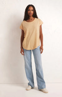 Z Supply Laid Back Slub Top in White or Creamsicle