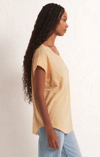 Z Supply Laid Back Slub Top in White or Creamsicle