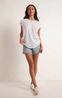 Z Supply Laid Back Slub Top in White or Creamsicle