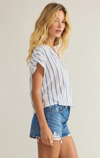 Z Supply Parallel Striped Linen Top