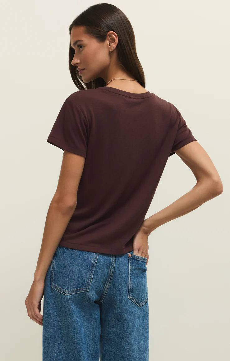 Z Supply Tourist Tee in Chocolate Cherry