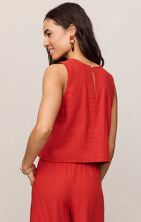 Z Supply Sloane Linen Top - Chili Pepper