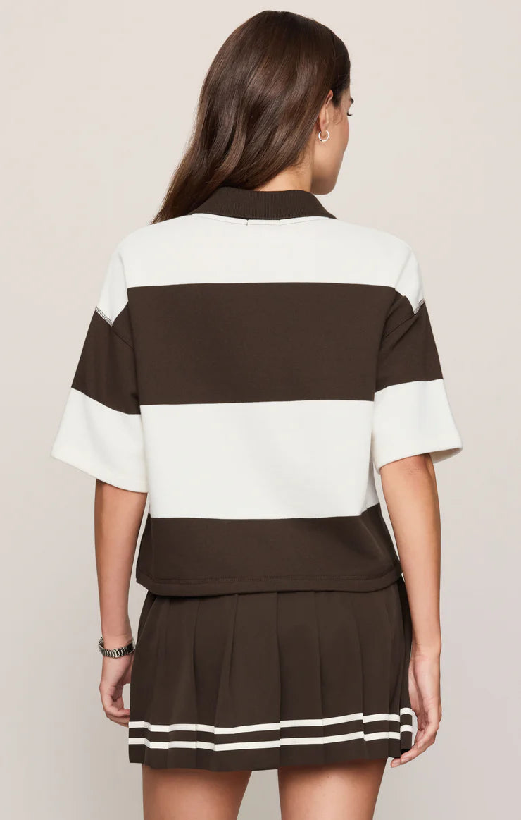 Z Supply Mariner Polo Top - Dark Chocolate