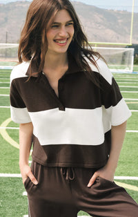 Z Supply Mariner Polo Top - Dark Chocolate