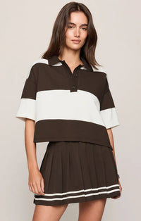 Z Supply Mariner Polo Top - Dark Chocolate