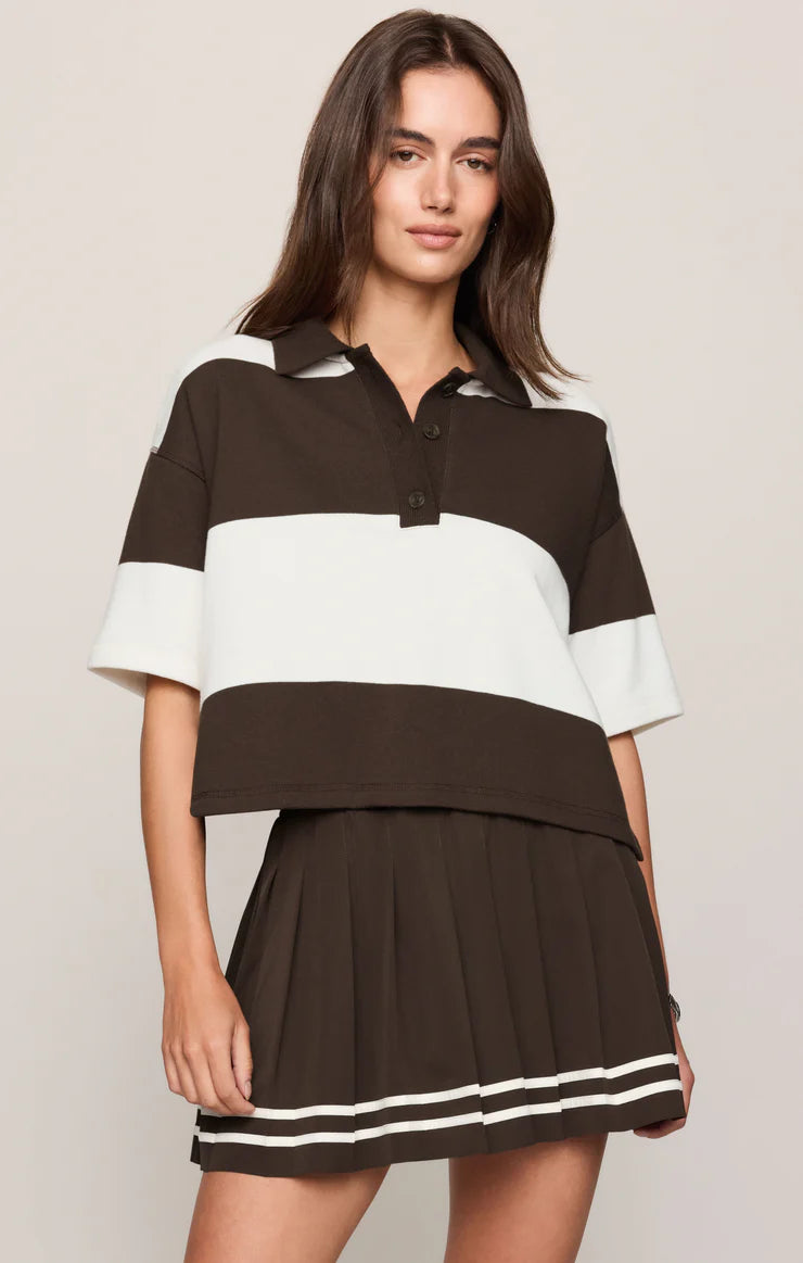 Z Supply Mariner Polo Top - Dark Chocolate