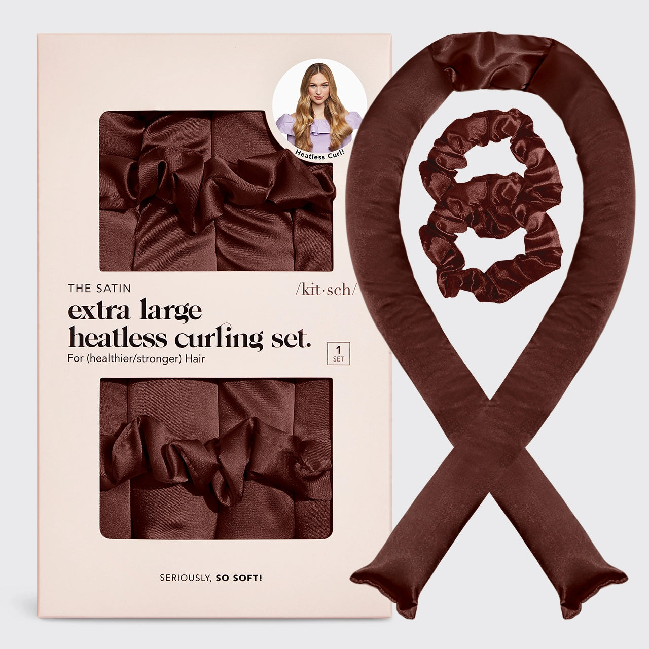 Kitsch XL Heatless Curling Set Chocolate