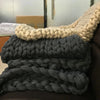 Crochet Blanket in Dark Grey