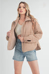 Bebe Puffer Jacket in Beige