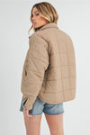 Bebe Puffer Jacket in Beige