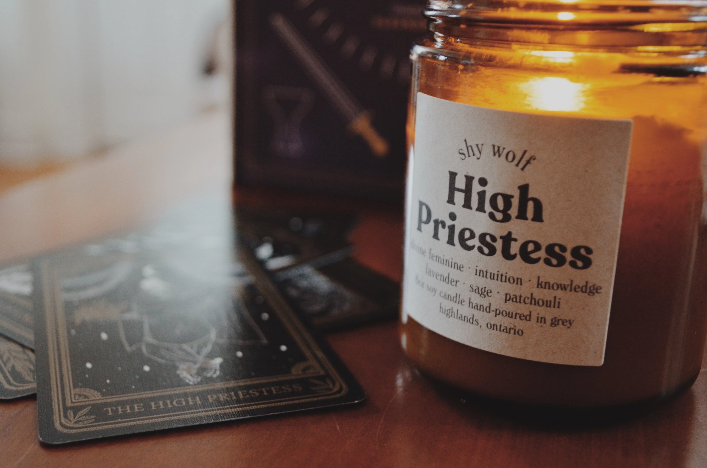 Shy Wolf Tarot High Priestess Soy Candle