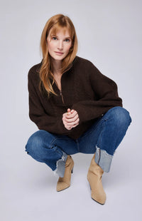 Gentle Fawn Georgie 1/4 Zip in Espresso