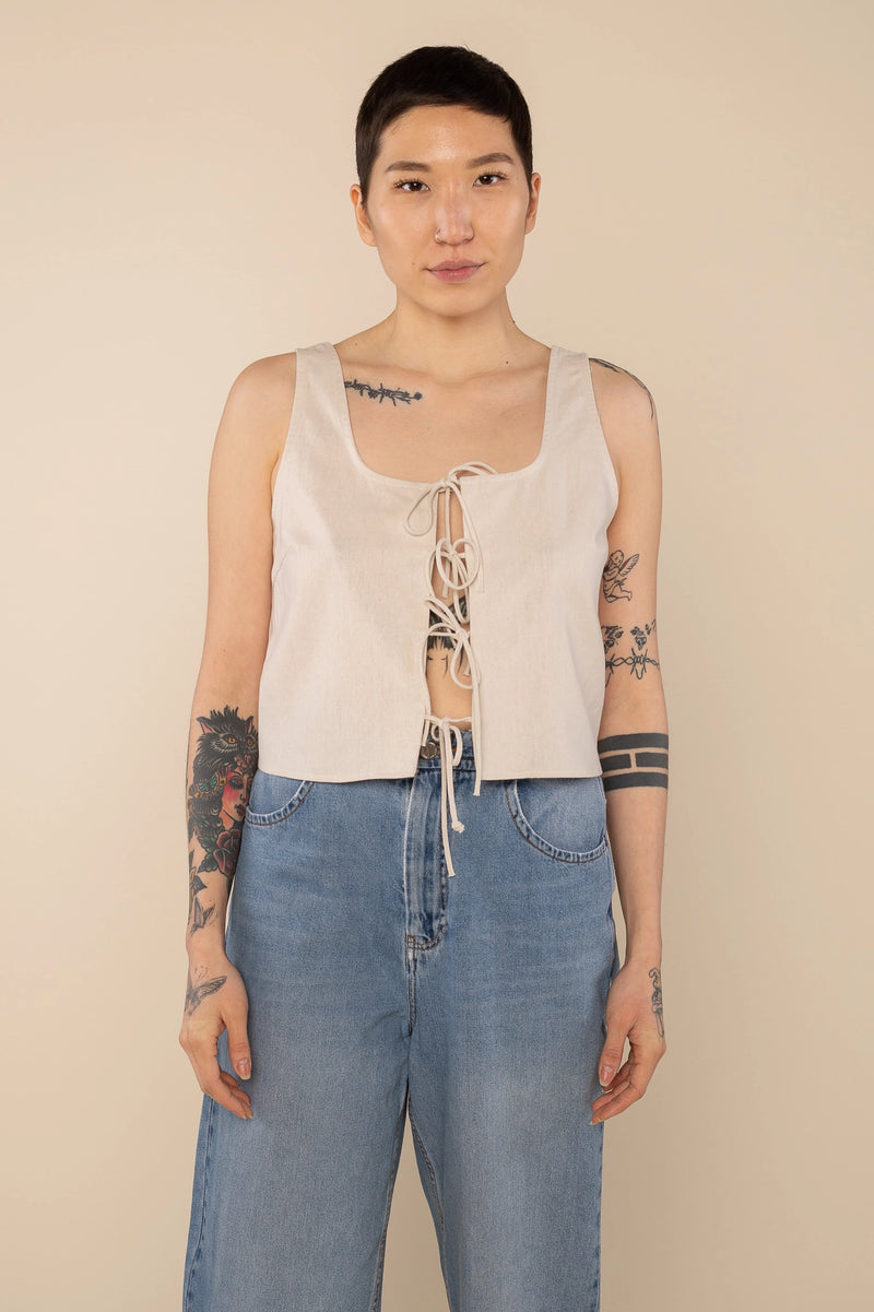 Freyja Tie Linen Vest