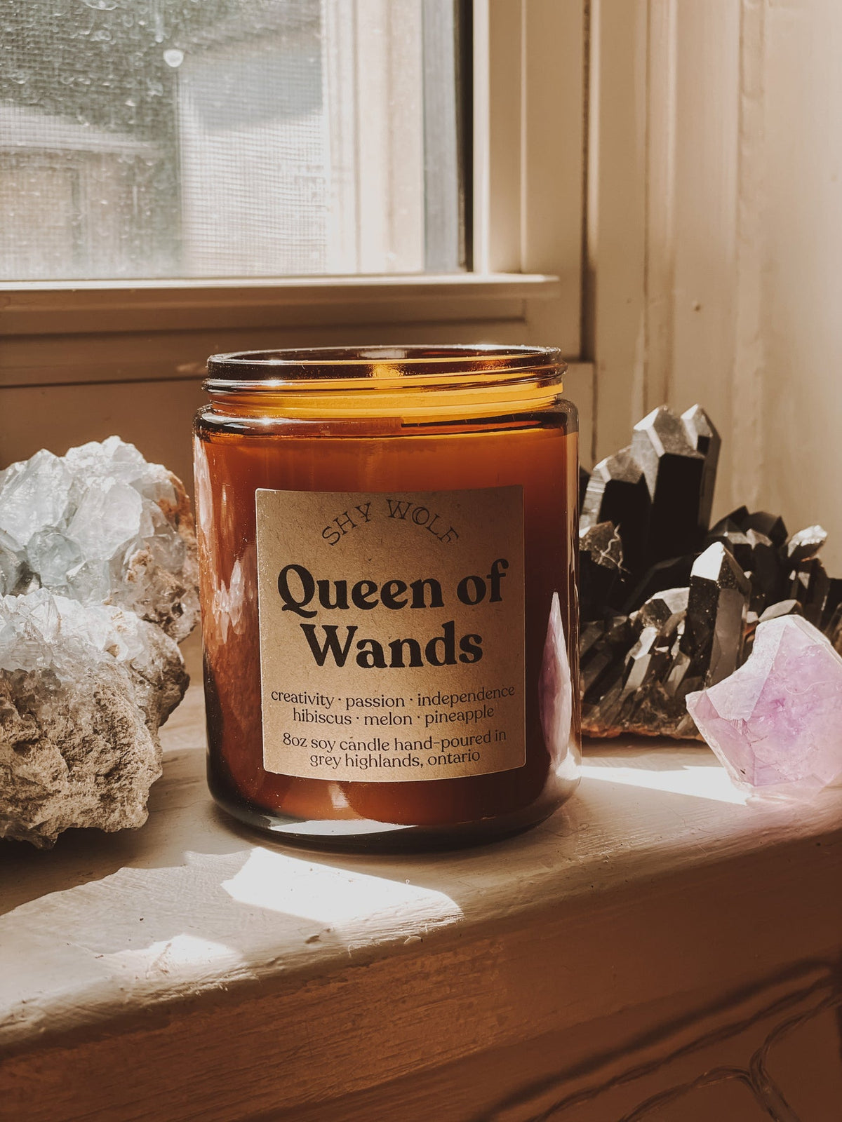 Shy Wolf Queen of Wands Candle