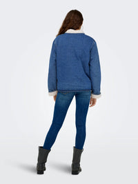 Only Allison Teddy Denim Shearling Coat