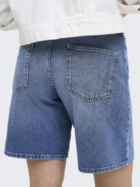 Only Lumi Mom Shorts Blue Indigo