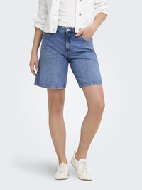 Only Lumi Mom Shorts Blue Indigo