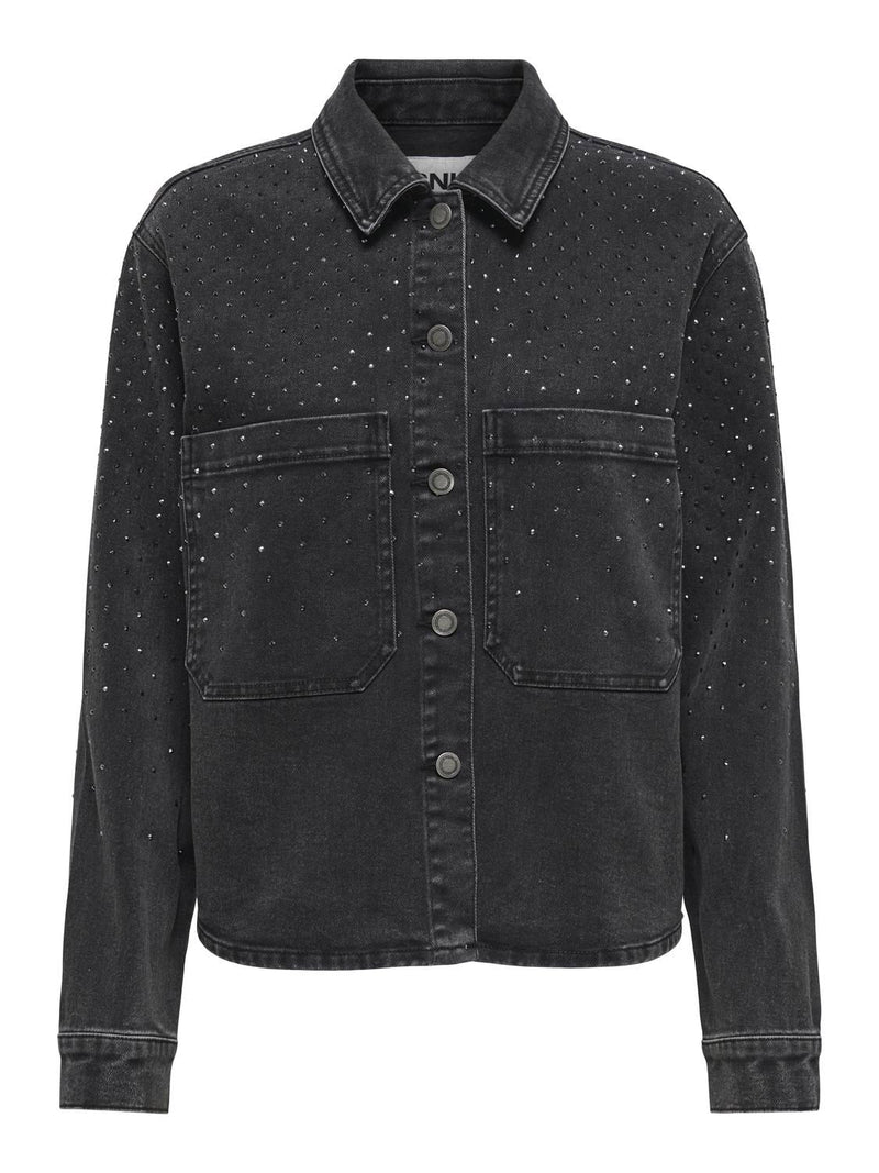 Only Cassie Rhinestone Denim Shirt