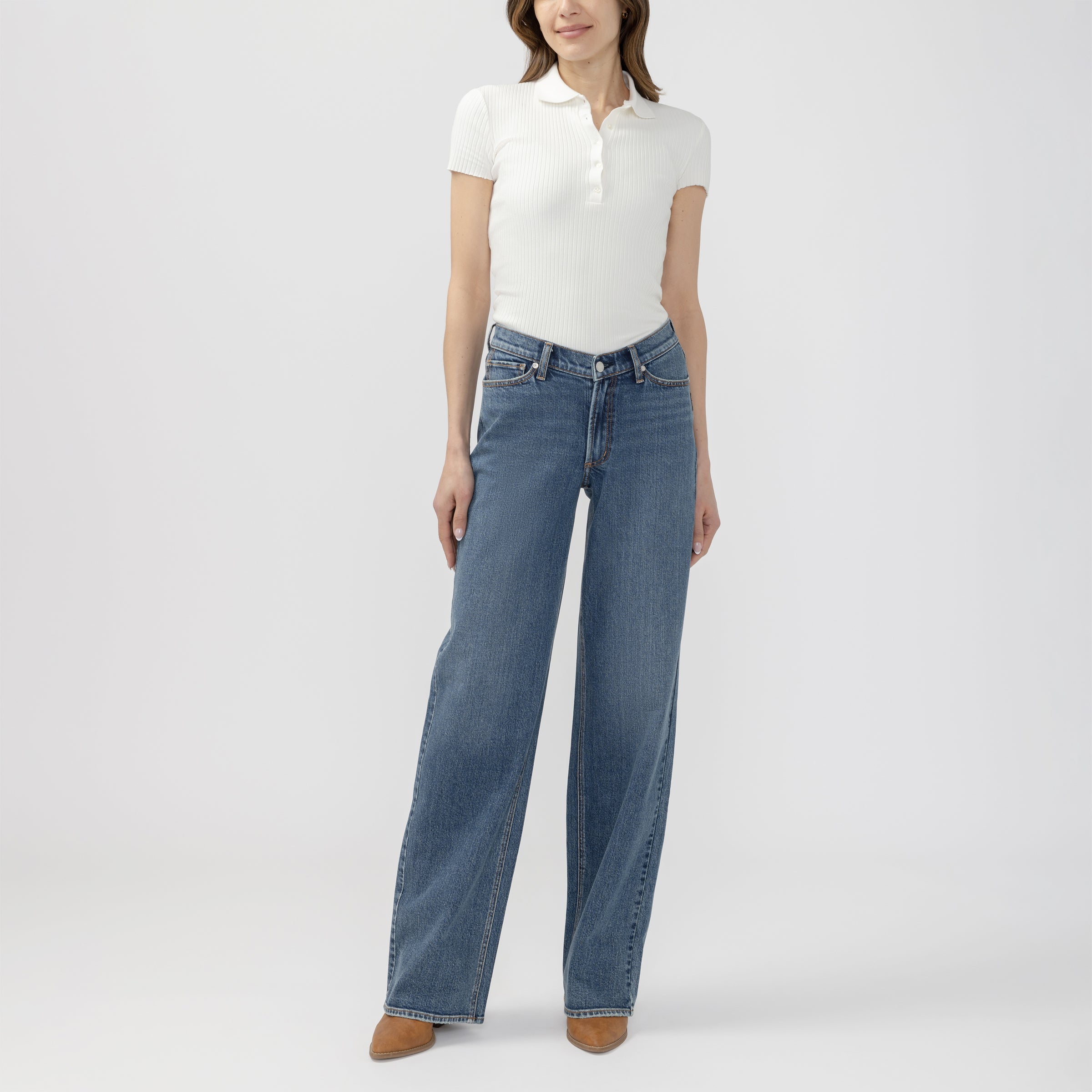 Silver Jeans V Front Wide Leg - Rooted