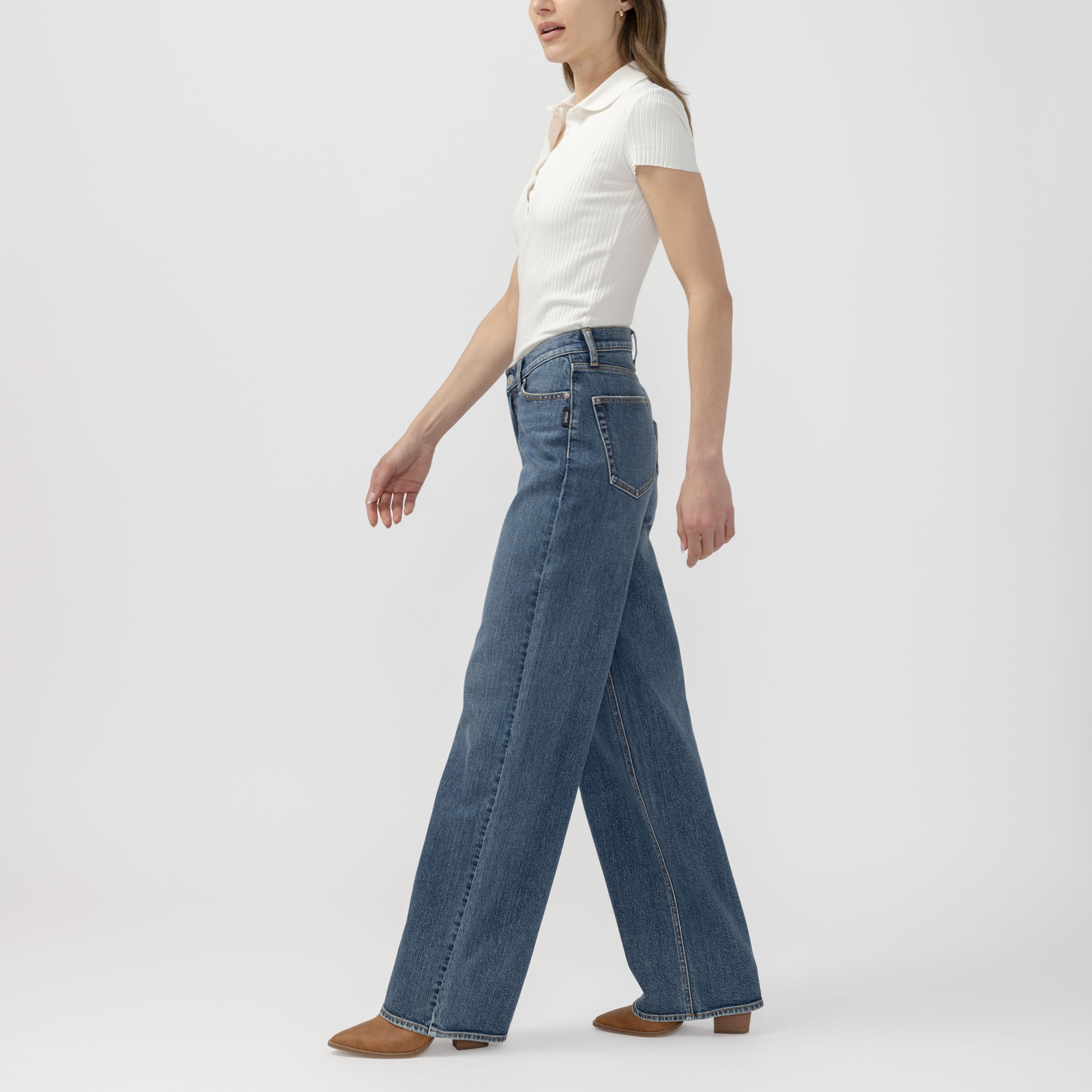 Silver Jeans V Front Wide Leg - Rooted