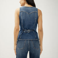 Silver Jeans Long Line Denim Vest