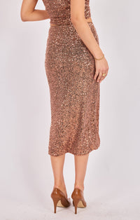 Sadie & Sage Sky High Midi Sequin Skirt