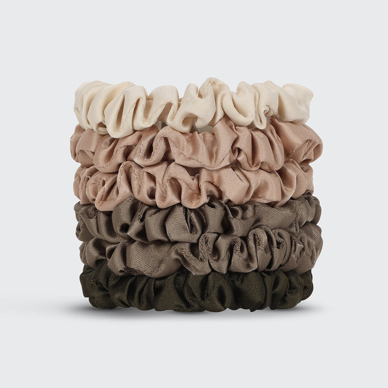 Kitsch Ultra Petite Satin Scrunchies 6pc Eucalyptus