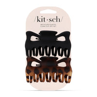 Kitsch Eco-Friendly Large Claw Clip 2pc Set - Black & Tort
